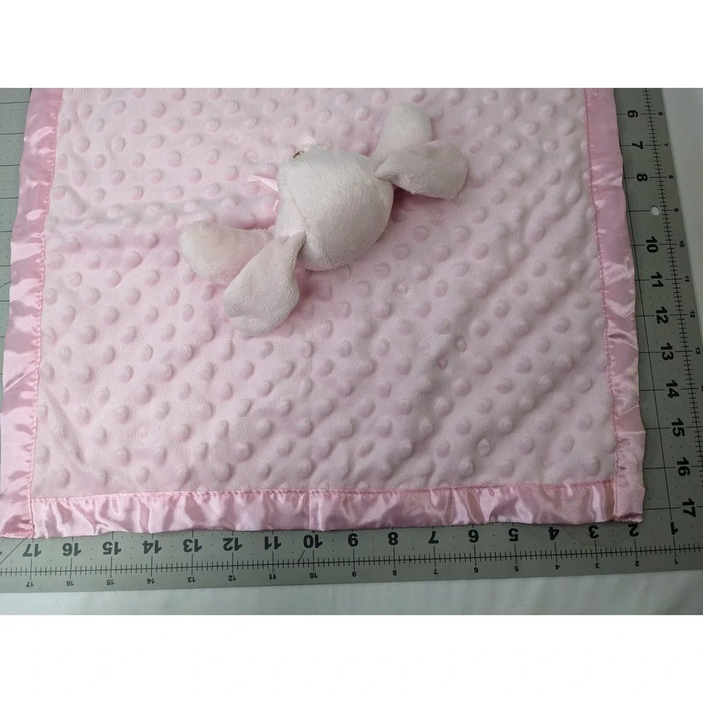 Minky‎ Dot Rabbit Lovey Pink Bunny Security Blanket Stuffed Animal Toy